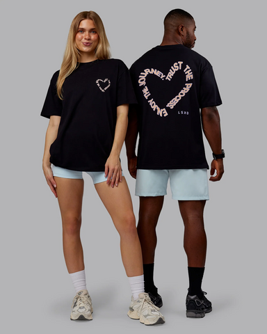 Love The Process FLXCotton Oversize Tee (Black - Peach Fuzz)