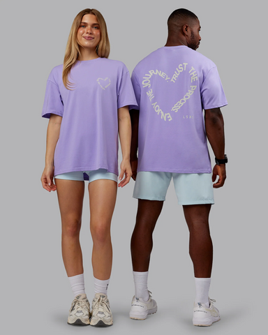 Love The Process FLXCotton Oversize Tee (Violet Ray - Bone)