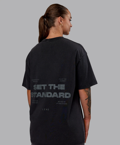 Set The Standard Washed FLXCotton Oversized Tee (Black)