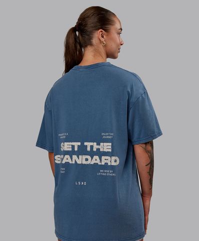 Set The Standard Washed FLXCotton Oversized Tee (Indigo)