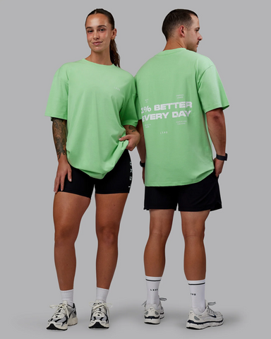 Unisex 1% Better Value Series FLXCotton Tee Oversize (Surreal Green White)