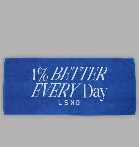 1% Better Every Day Cotton Towel (Power Cobalt-White)