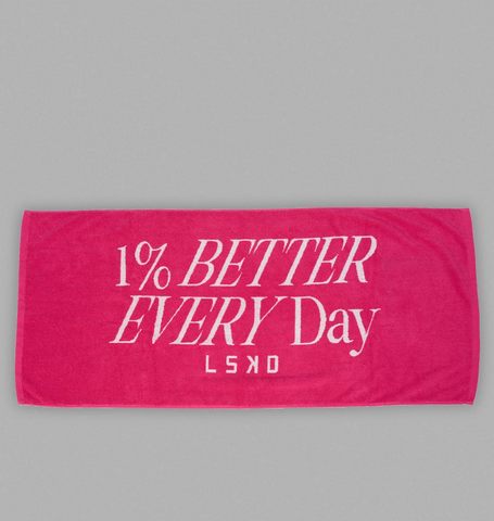 1% Better Every Day Cotton Towel (Magenta - White)