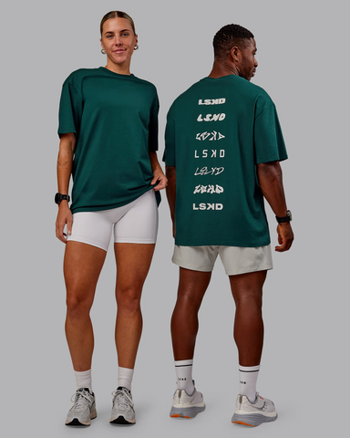 Variation FLXCotton Oversized Tee (Dark Moss - Digital Mist)