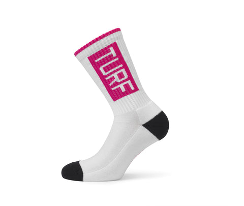 TURF Socks (White & Pink)