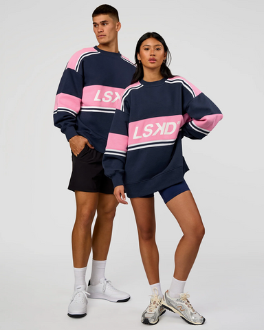 A-Team Sweater Oversize (Future Navy - Candy Pink)