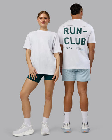 Love The Run FLXCotton Tee Oversize (White-Dark Moss)
