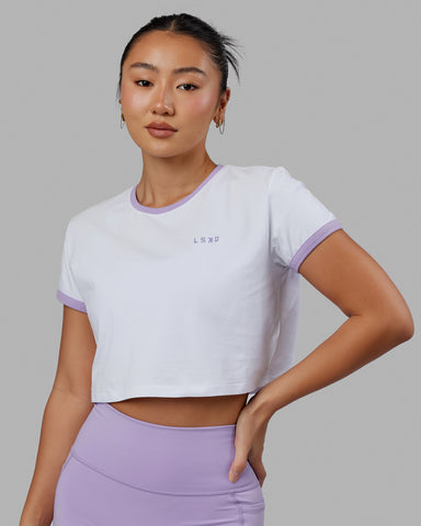 Excel Ringer Tee (White / Pale Lilac)