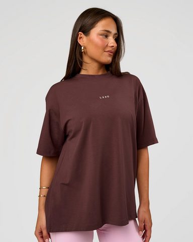 Go-To FLXCotton Oversized Tee (Cocoa Powder - White)