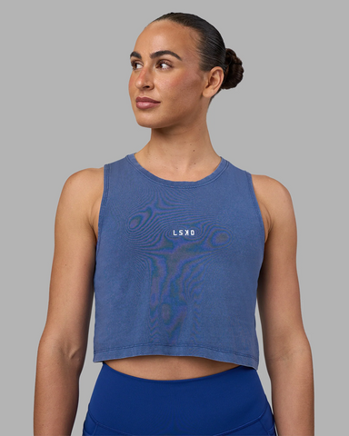 Go-To FLXCotton Tank (Midnight Blue - Washed White)