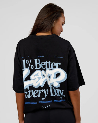 Break Through FLXCotton Oversized Tee (Black - Open Air)
