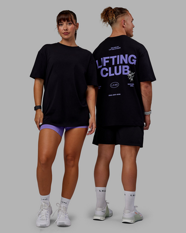 Lifting Club FLXCotton Tee (Black-Dahlia Purple)