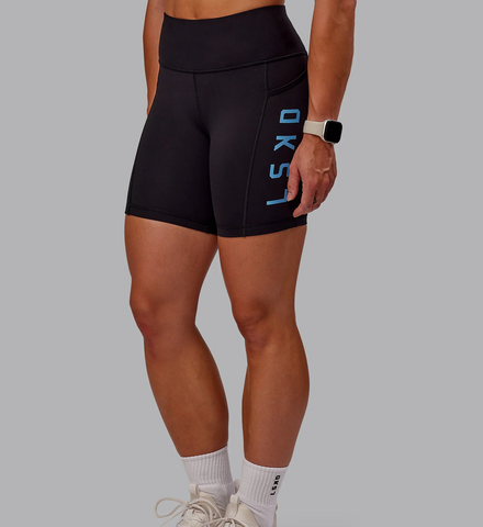 Rep Mid Short Tight (Black-Azure Blue)