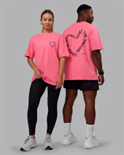 Love The Process FLXCotton Oversize Tee (Pink Lemonade - Cherry Lacquer)